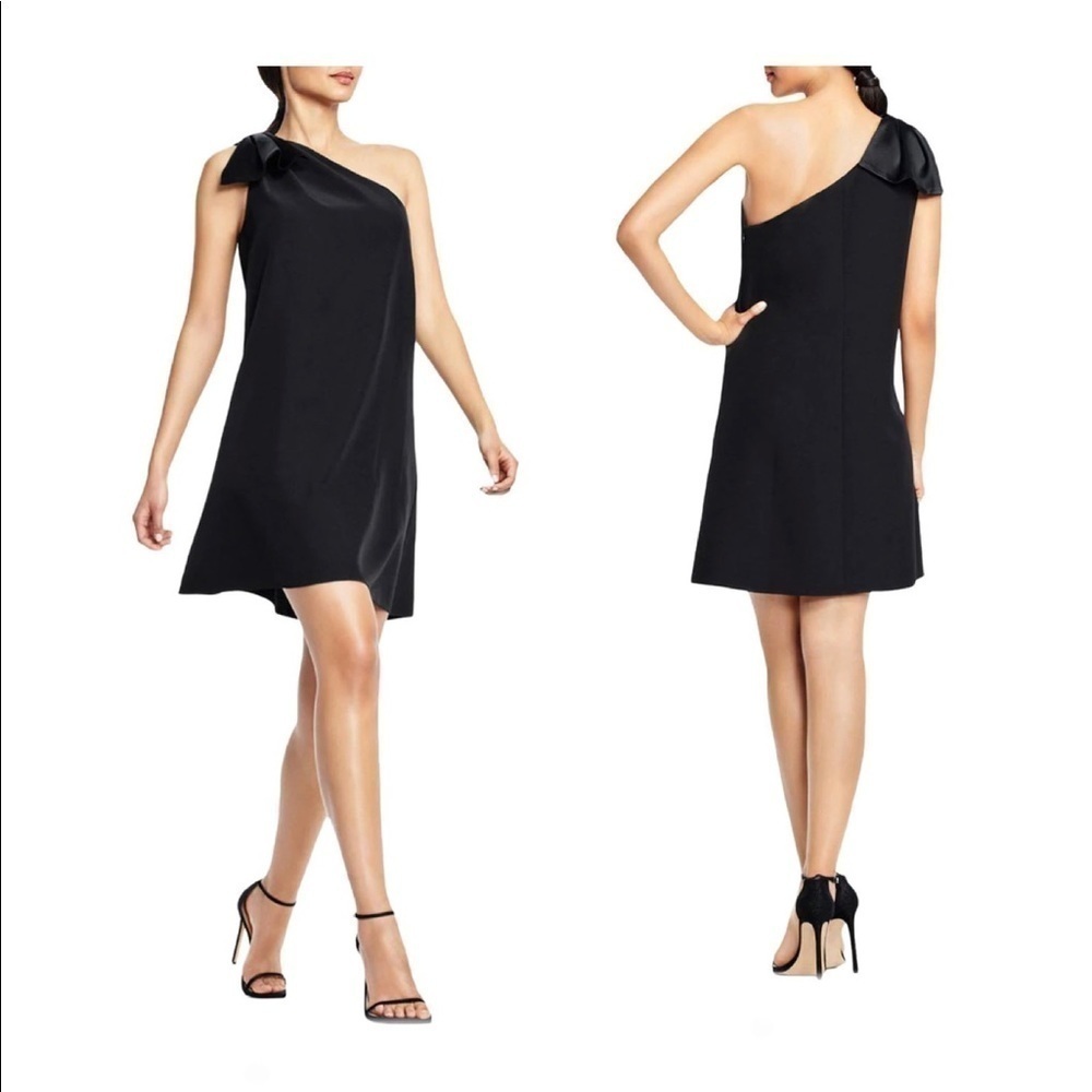 AIDAN MATTOX ONE SHOULDER MINI DRESS